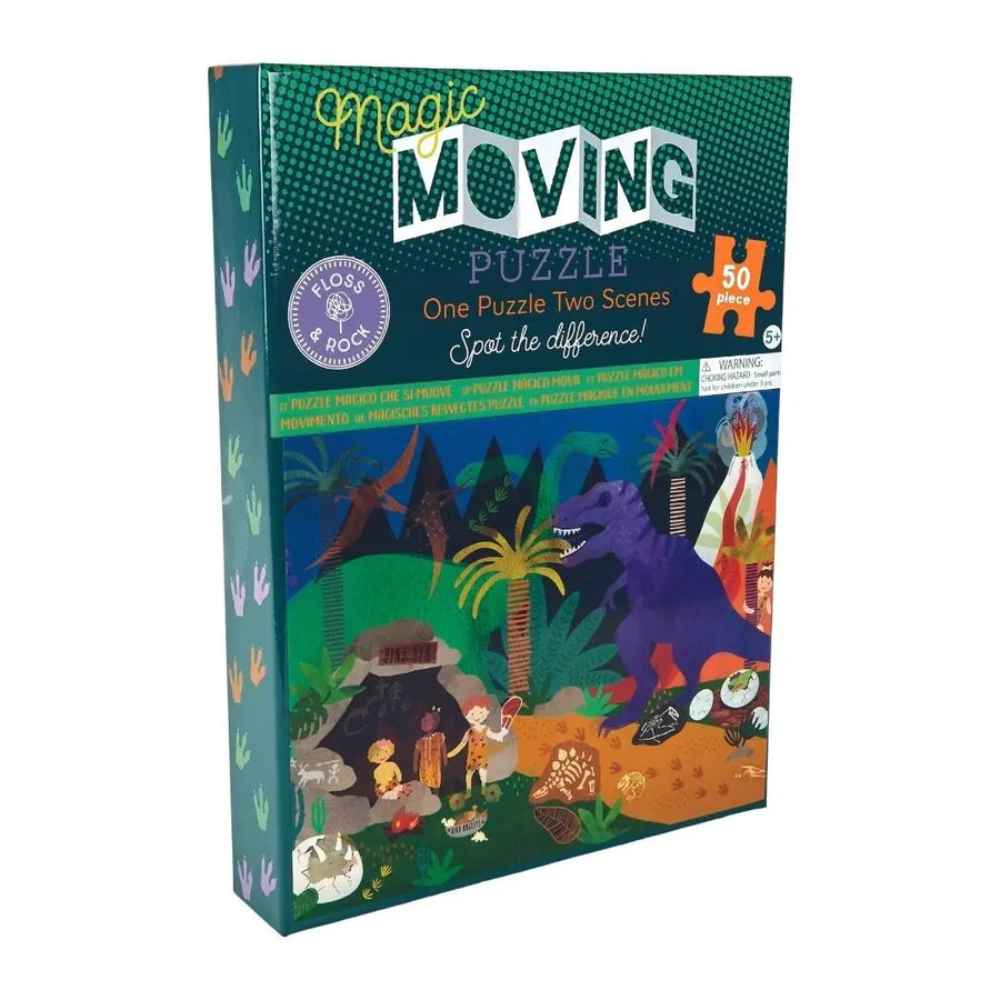 Floss & Rock Dinosaur Moving Puzzle, 50 Pieces |Mockingbird Baby & Kids
