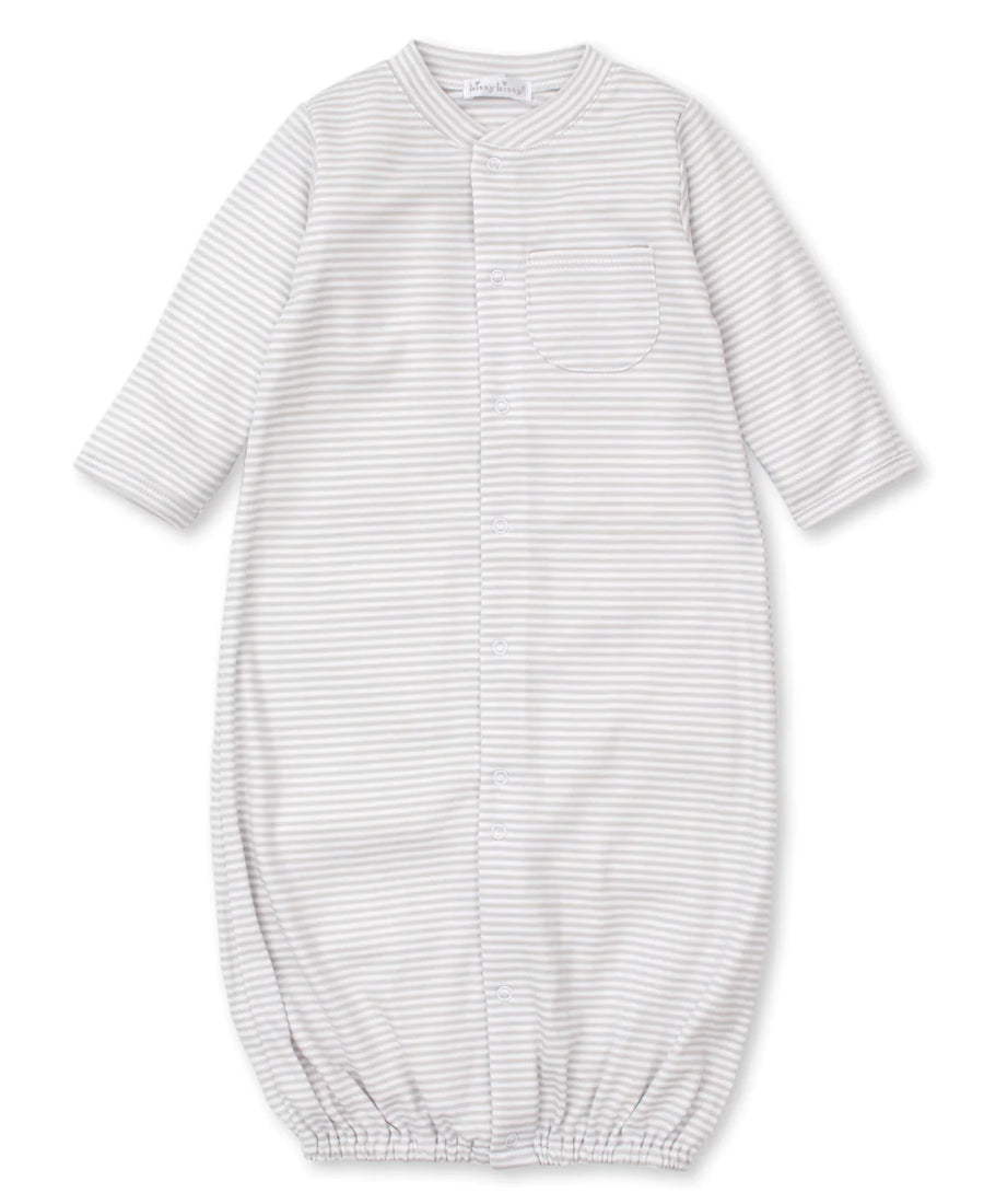 Kissy Kissy Preemie Stripes Conversion Gown, Silver |Mockingbird Baby & Kids
