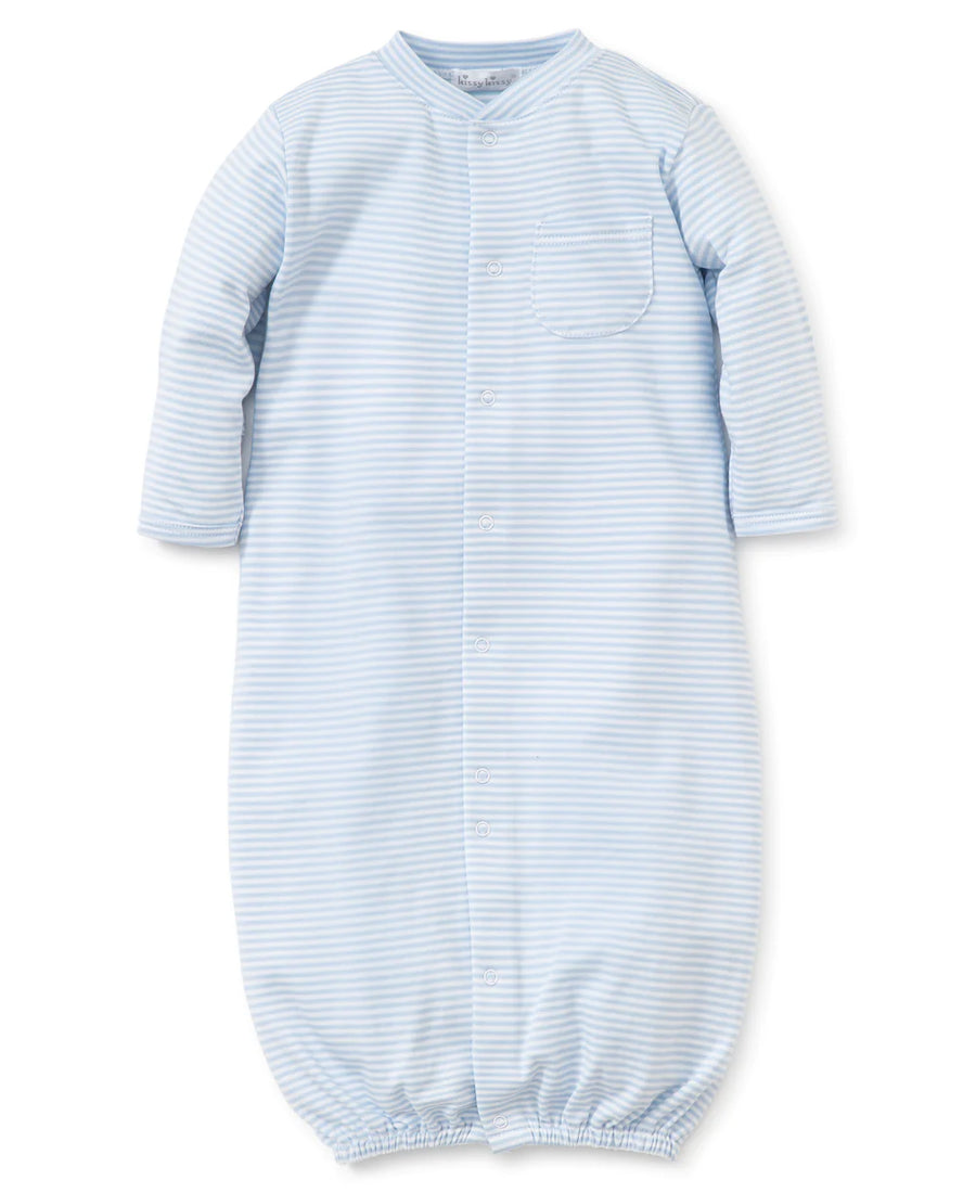 Kissy Kissy Preemie Stripes Conversion Gown, Light Blue |Mockingbird Baby & Kids