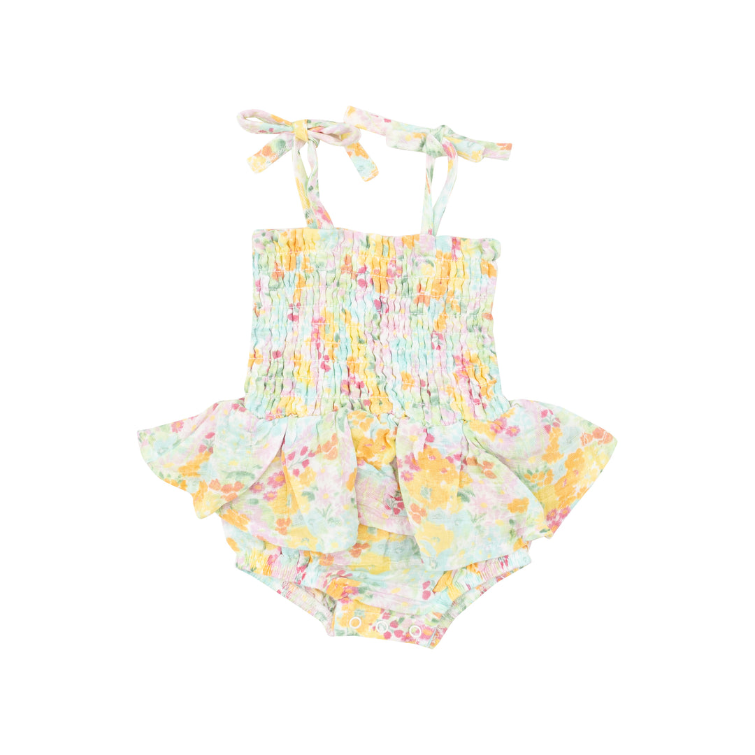 Angel Dear Spring Meadow Smocked Bubble with Skirt |Mockingbird Baby & Kids