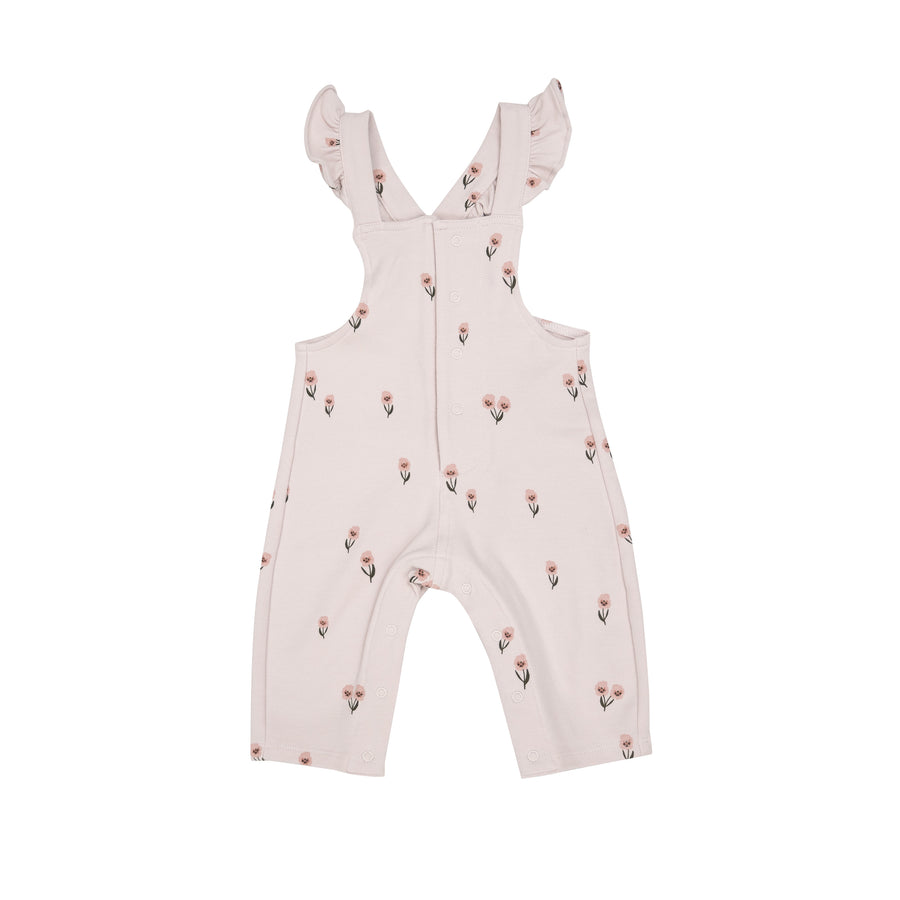 Angel Dear Pretty Pink Floral Front Snap Ruffle Overall |Mockingbird Baby & Kids
