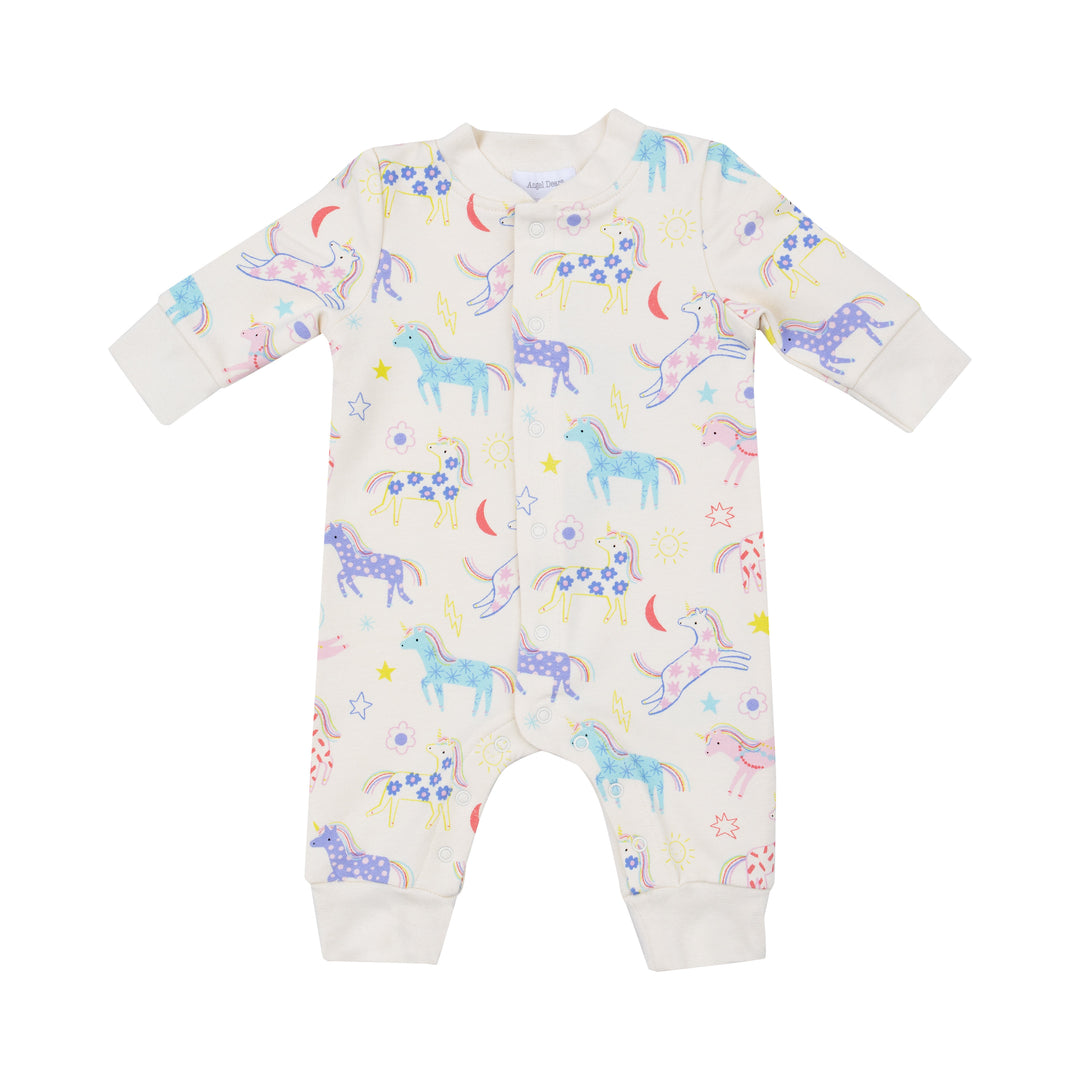 Angel Dear Unicorns Baseball Collar Romper |Mockingbird Baby & Kids