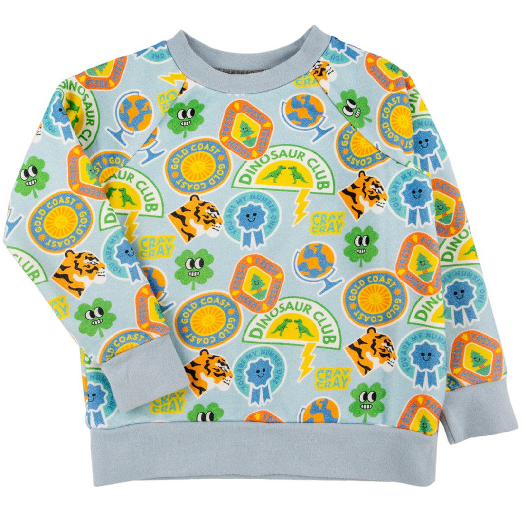 Miki Miette Dino Club Iggy Pullover Sweatshirt |Mockingbird Baby & Kids