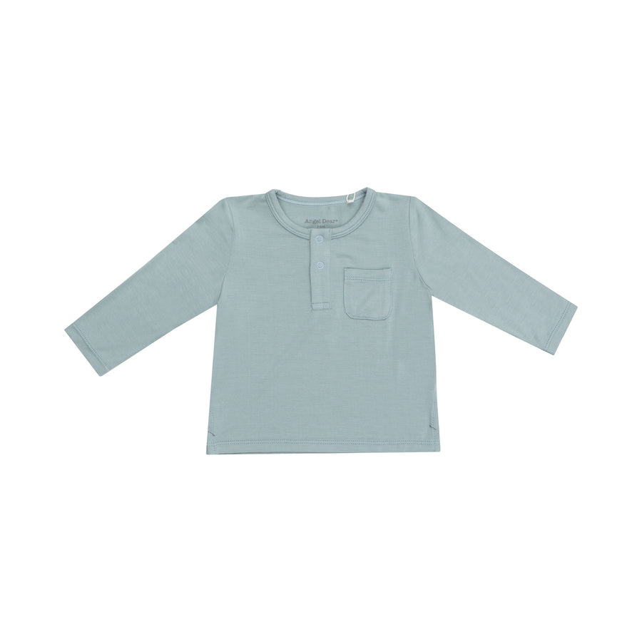 Angel Dear Gray Mist Long Sleeve Henley |Mockingbird Baby & Kids