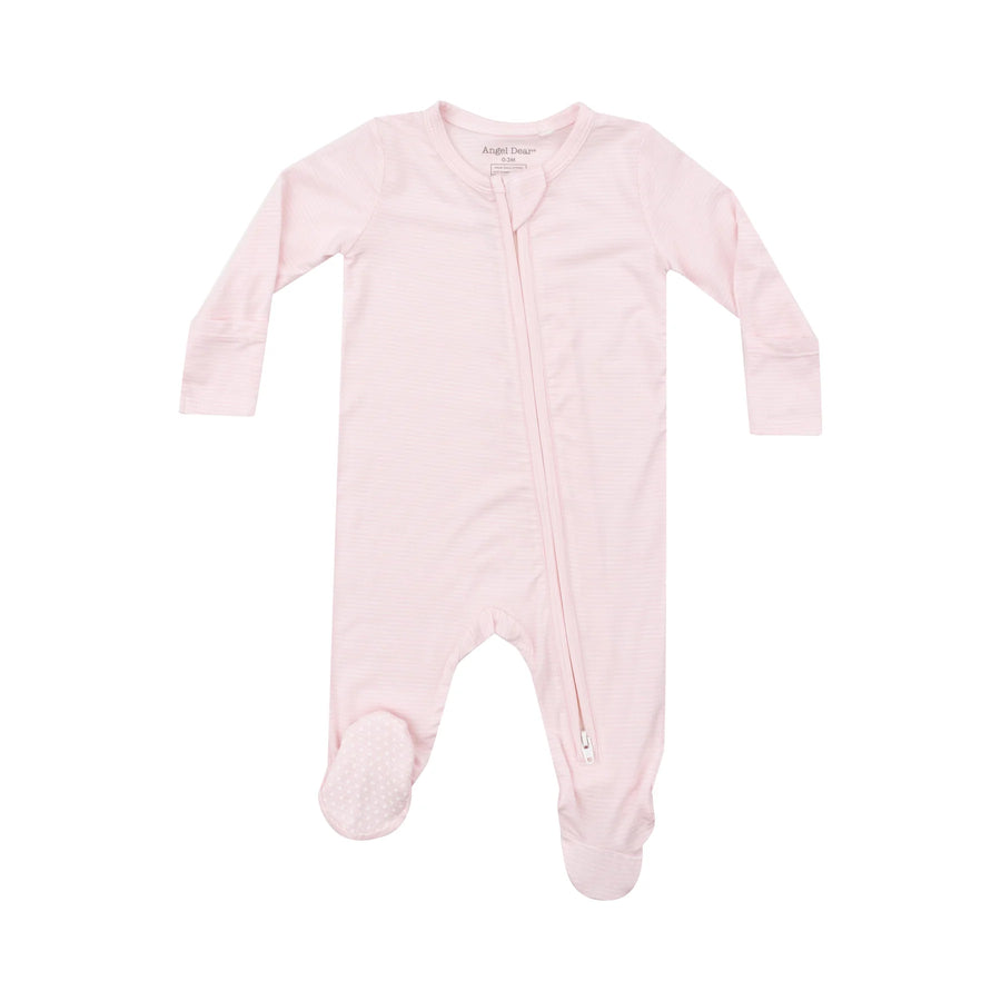 Angel Dear Pink Stripe Two Way Zipper Footie |Mockingbird Baby & Kids