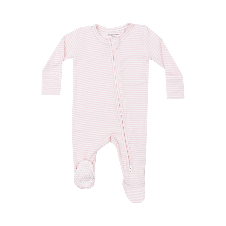 Angel Dear Pink Stripe Two Way Zipper Footie |Mockingbird Baby & Kids