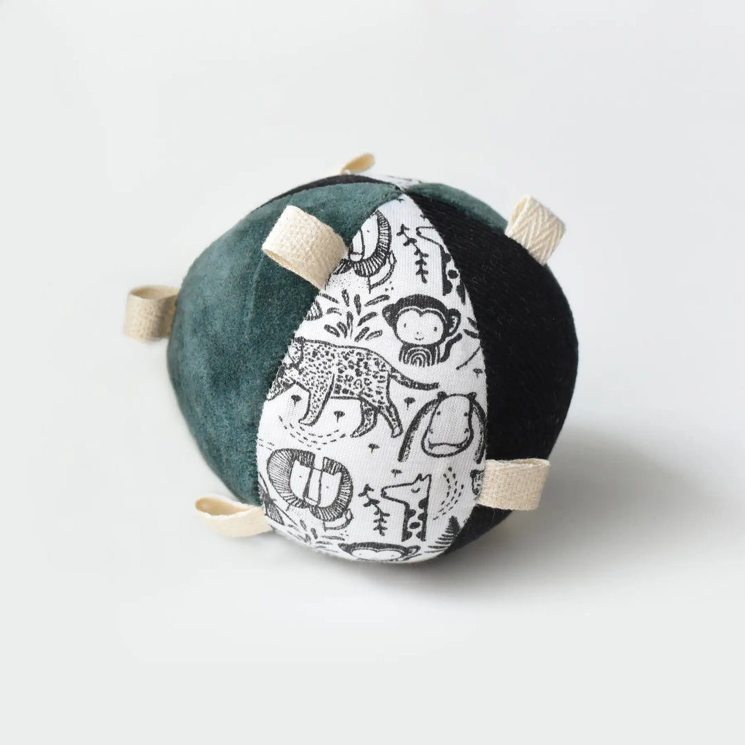 Wee Gallery Wild Taggy Ball with Rattle |Mockingbird Baby & Kids