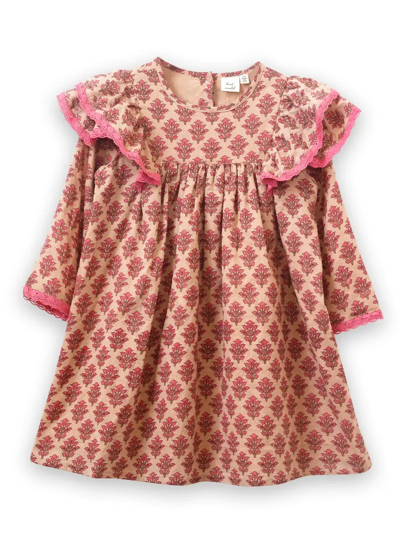 Beet World Charlotte Flutter Sleeve Dress, Vintage Pink |Mockingbird Baby & Kids