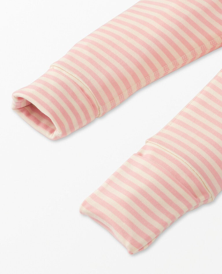 2-Piece Baby Layette Print Wiggle Set in HannaSoft™, Blush Pink Rainbow