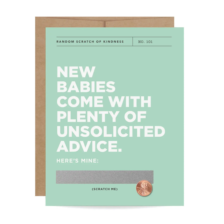 Inklings Scratch-Off Unsolicited Advice - New Baby Card |Mockingbird Baby & Kids