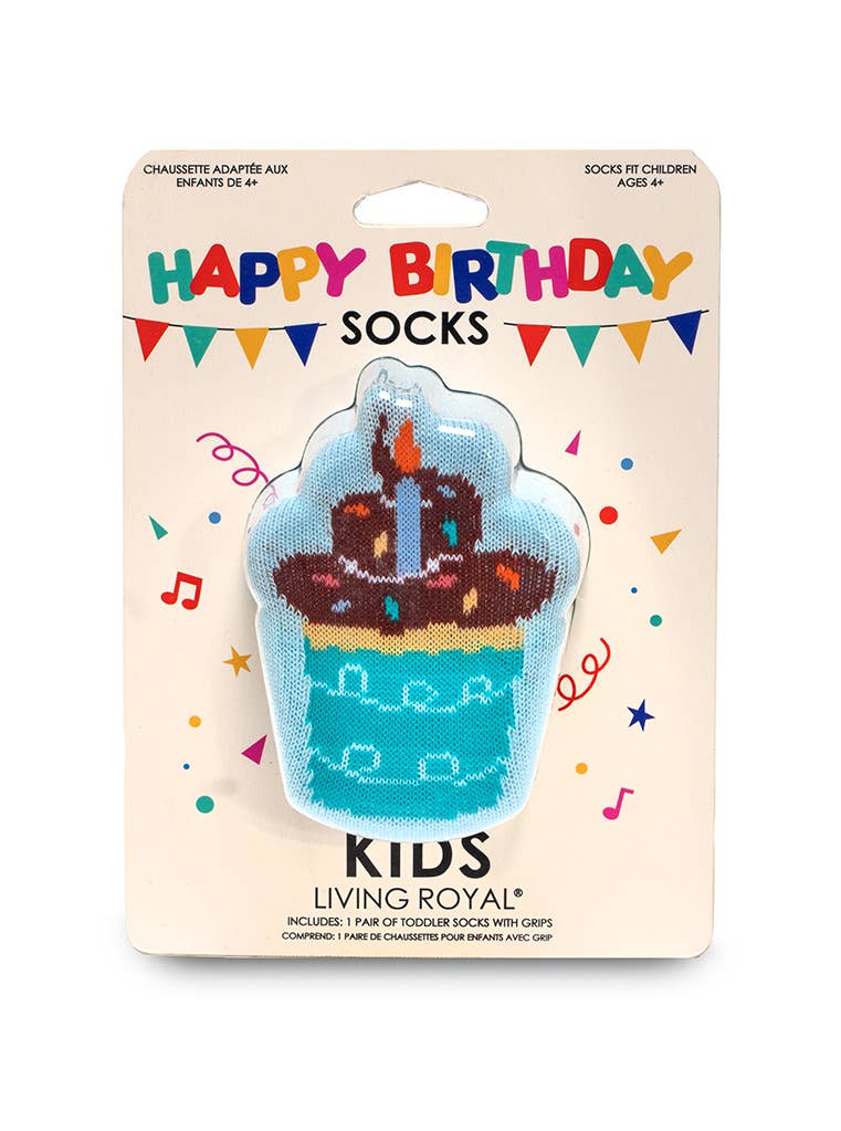 3D Packaged Birthday Cupcake Crew Socks