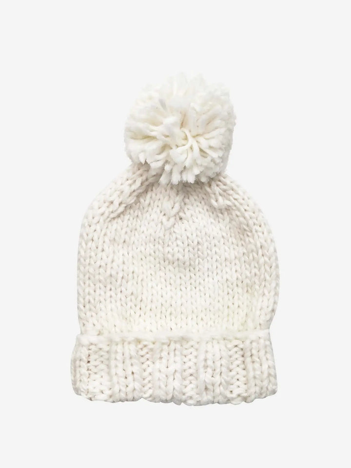 The Blueberry Hill Classic Pom Hat,Cream |Mockingbird Baby & Kids