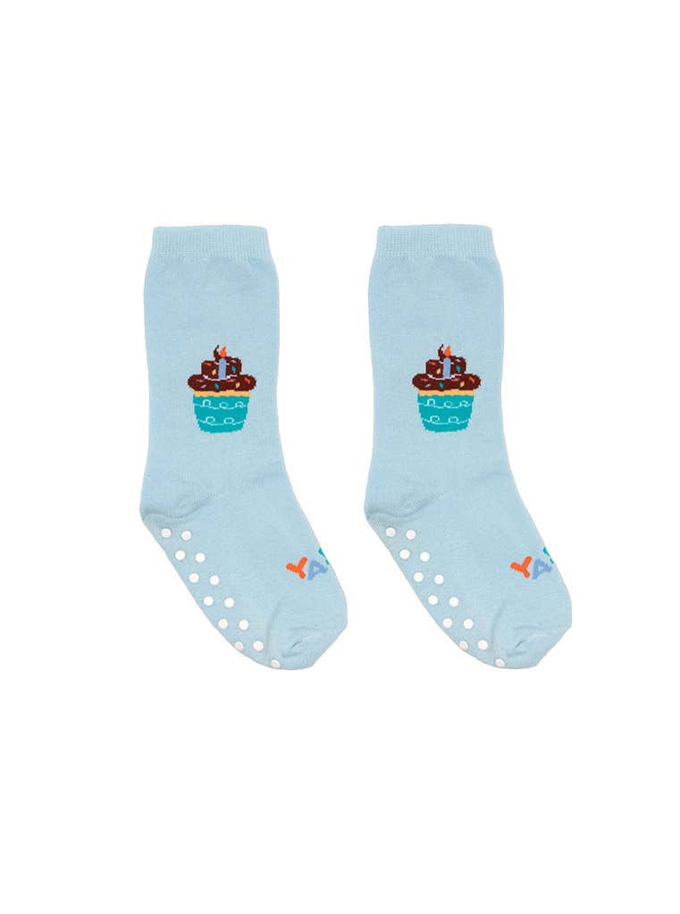 3D Packaged Birthday Cupcake Crew Socks