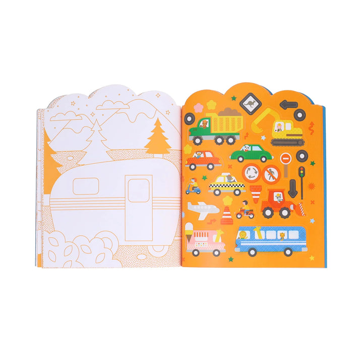 Vehicle Coloring Book with Stickers