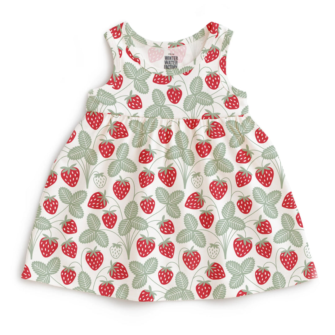 Alna Dress, Red & Green Strawberries