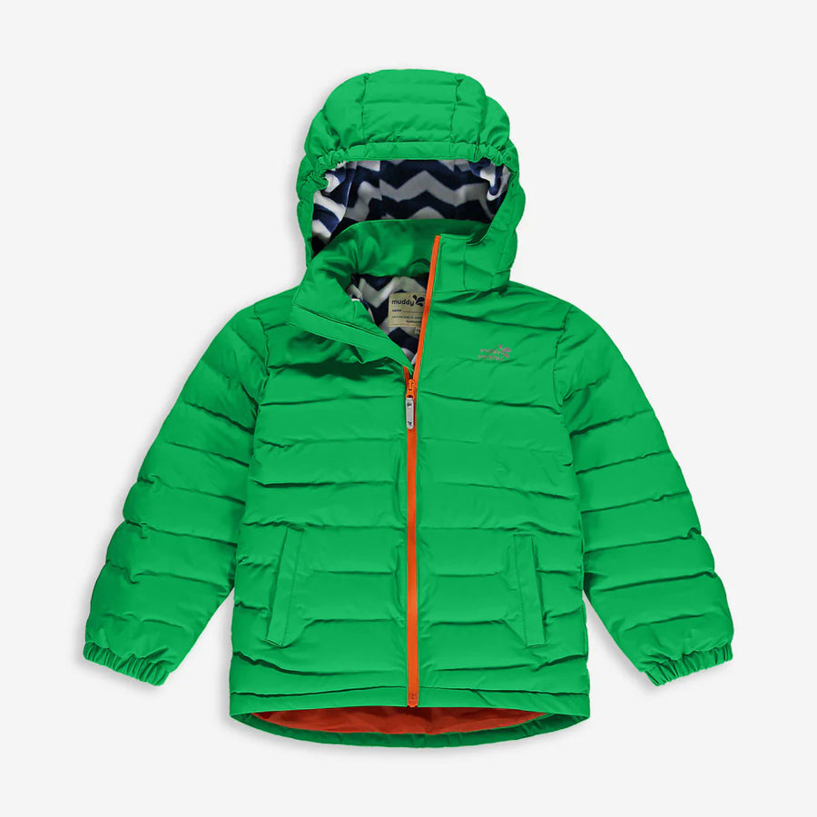 Muddy Puddles Waterproof Puffer Jacket, Green |Mockingbird Baby & Kids