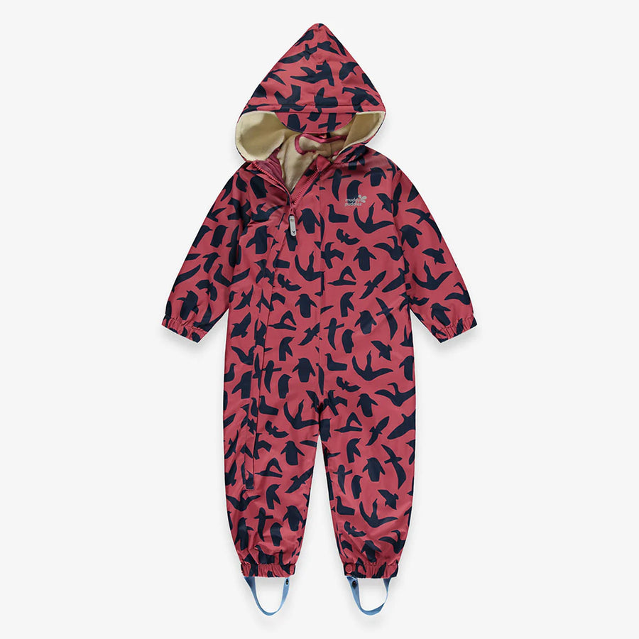 Muddy Puddles 3 in 1 Waterproof Scampsuit, Mauvewood Birds |Mockingbird Baby & Kids