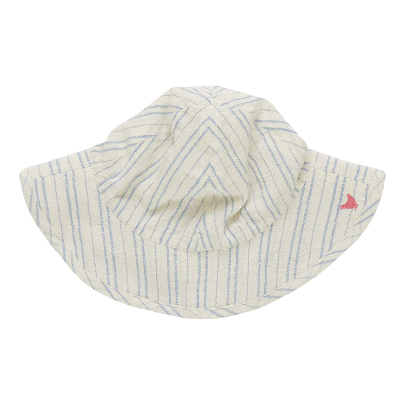 Baby Girls Sun Hat, Blue Riviera Stripe