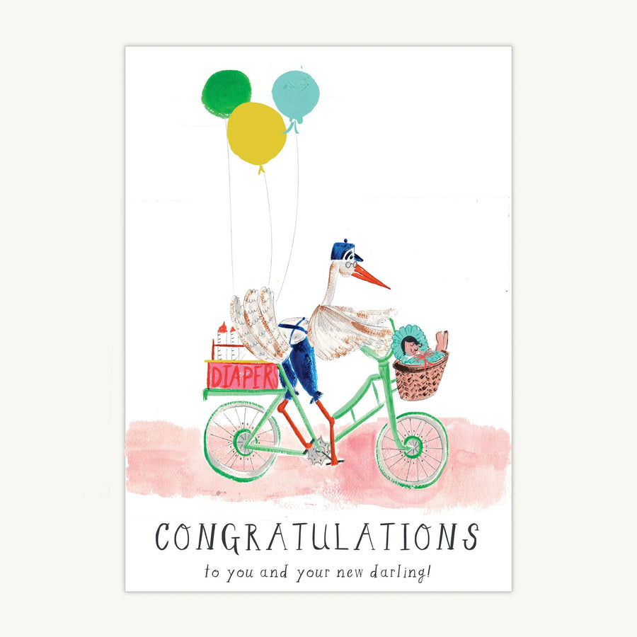 Mr Boddington’s Studio A Very Chic Stork Greeting Card |Mockingbird Baby & Kids