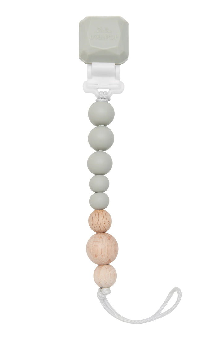 Colour Pop Silicone & Wood Pacifier Clip