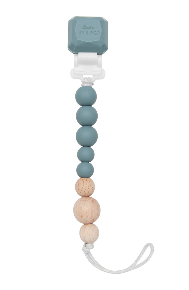 Colour Pop Silicone & Wood Pacifier Clip