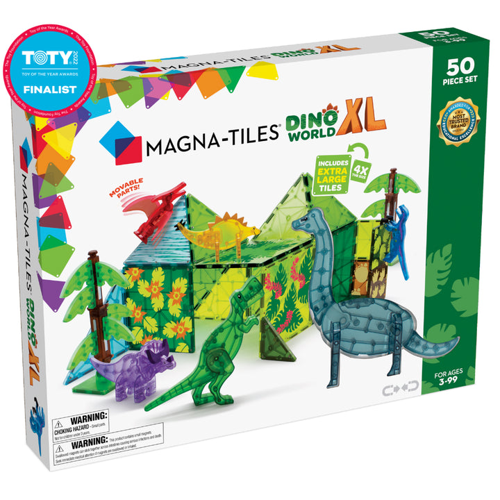 Magnatiles Dino World XL 50-Piece Set Magna-Tiles |Mockingbird Baby & Kids