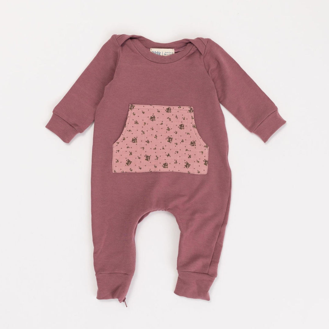 Thimble Collection Bamboo Zipper Romper in Elderberry |Mockingbird Baby & Kids