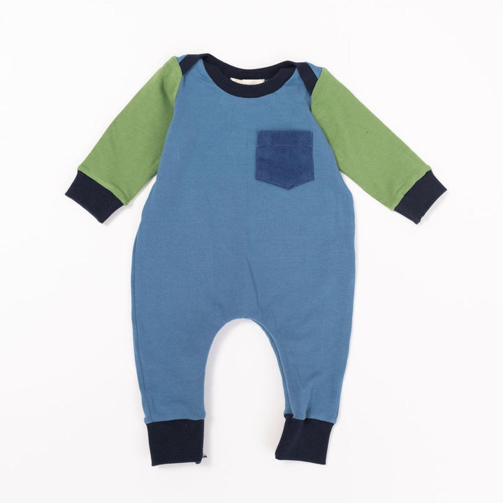 Thimble Collection Bamboo Zipper Romper in Pacific Colorblock |Mockingbird Baby & Kids