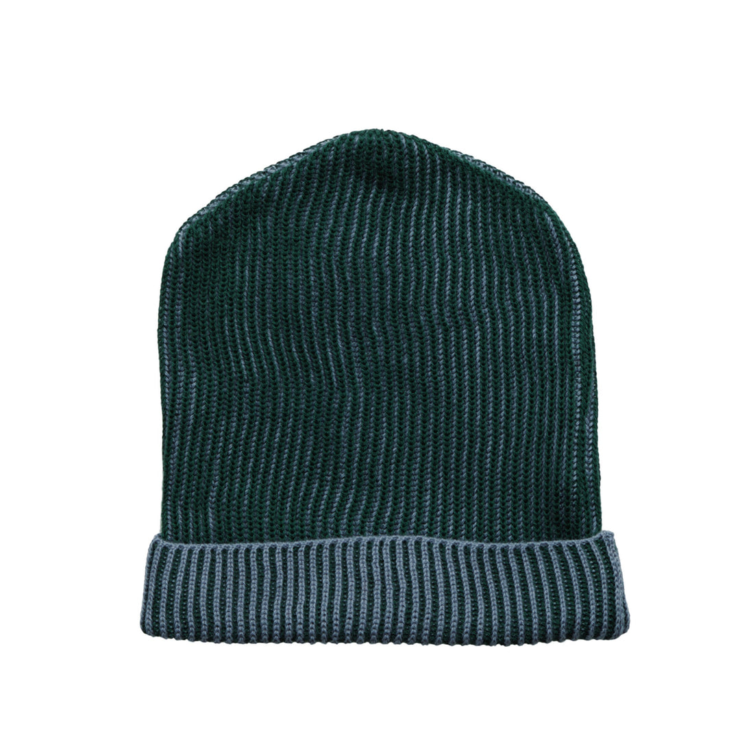 Dark Green Two-Tone Knit Beanie