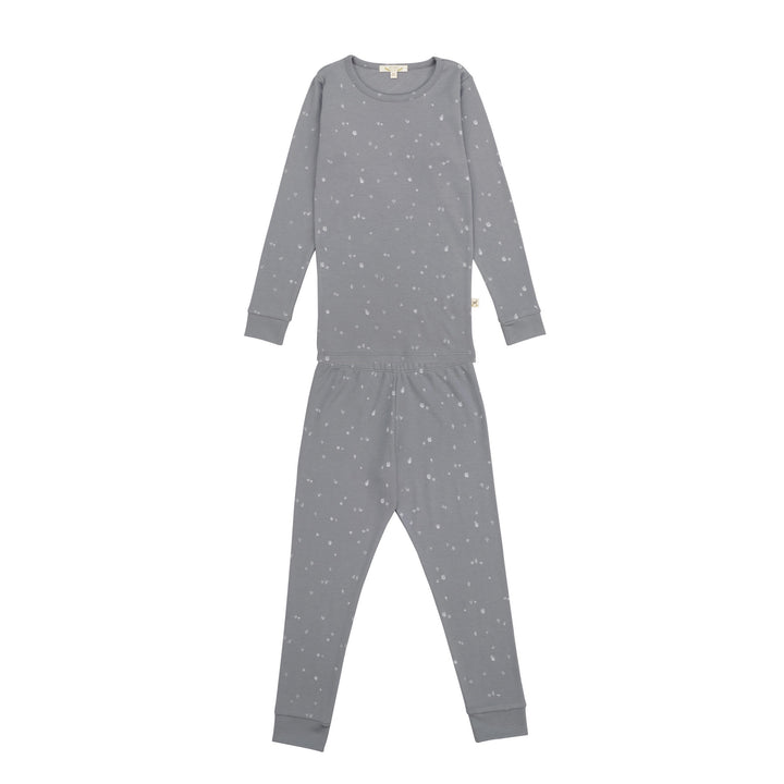 Red Caribou Mushrooms Pima Cotton Pajama Set, Tradewinds |Mockingbird Baby & Kids