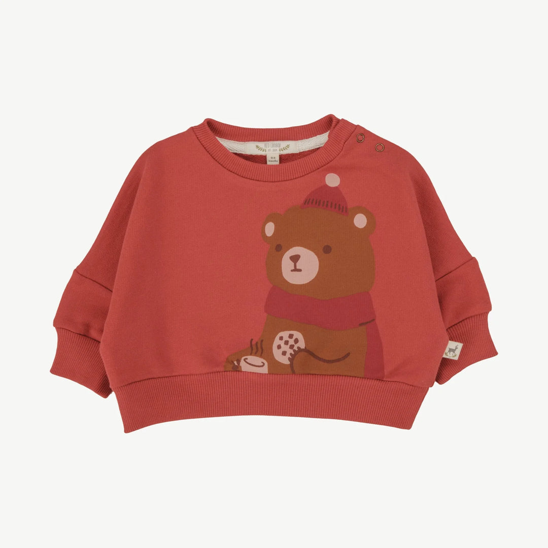 Bear French Terry Sweatshirt, Red