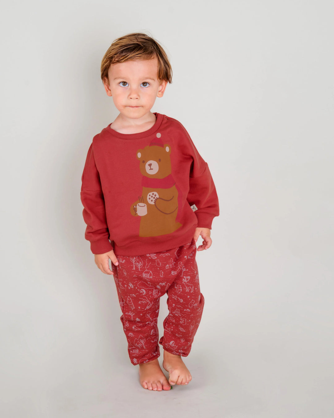 Bear French Terry Sweatshirt, Red