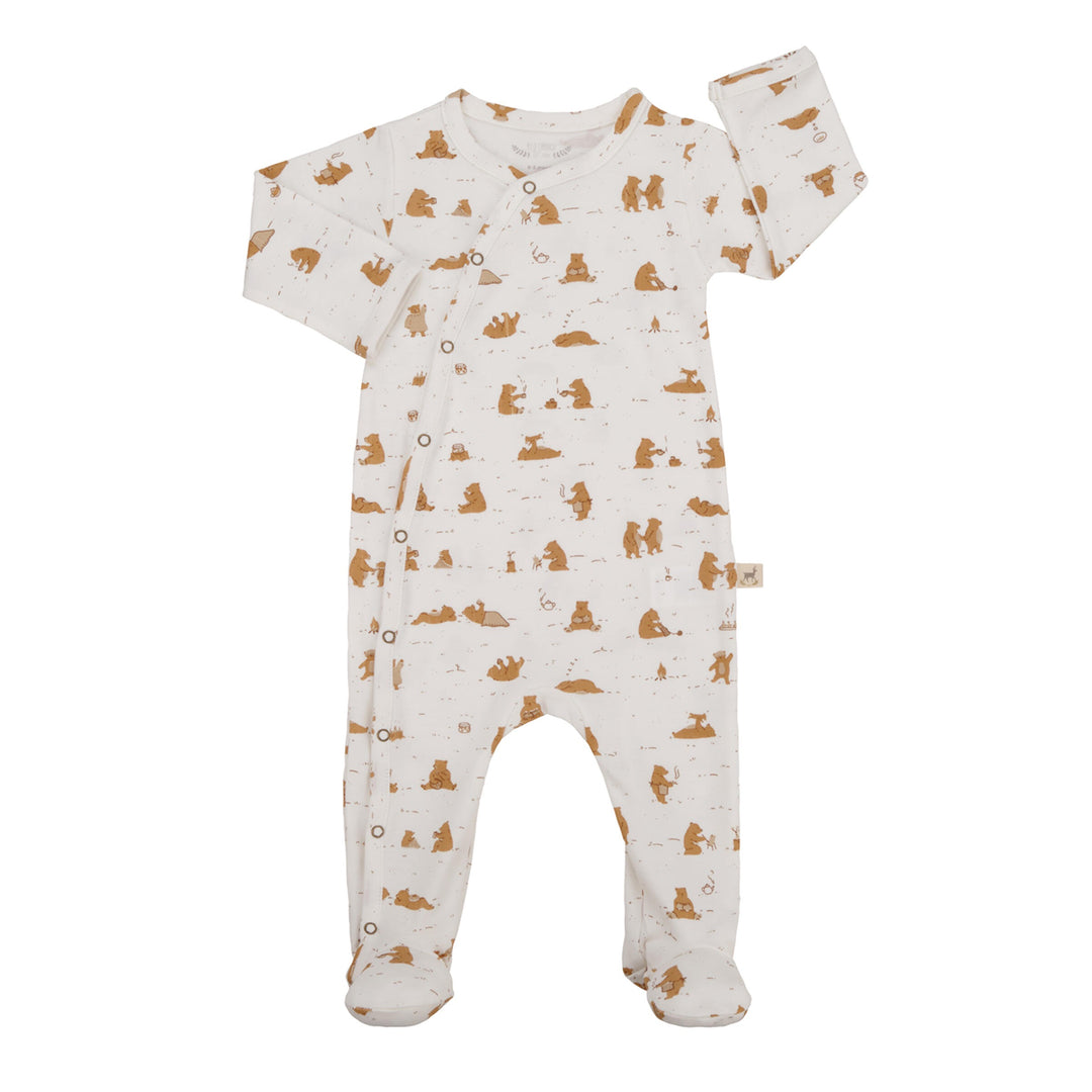 Red Caribou Cozy Bears Footed Jumpsuit |Mockingbird Baby & Kids