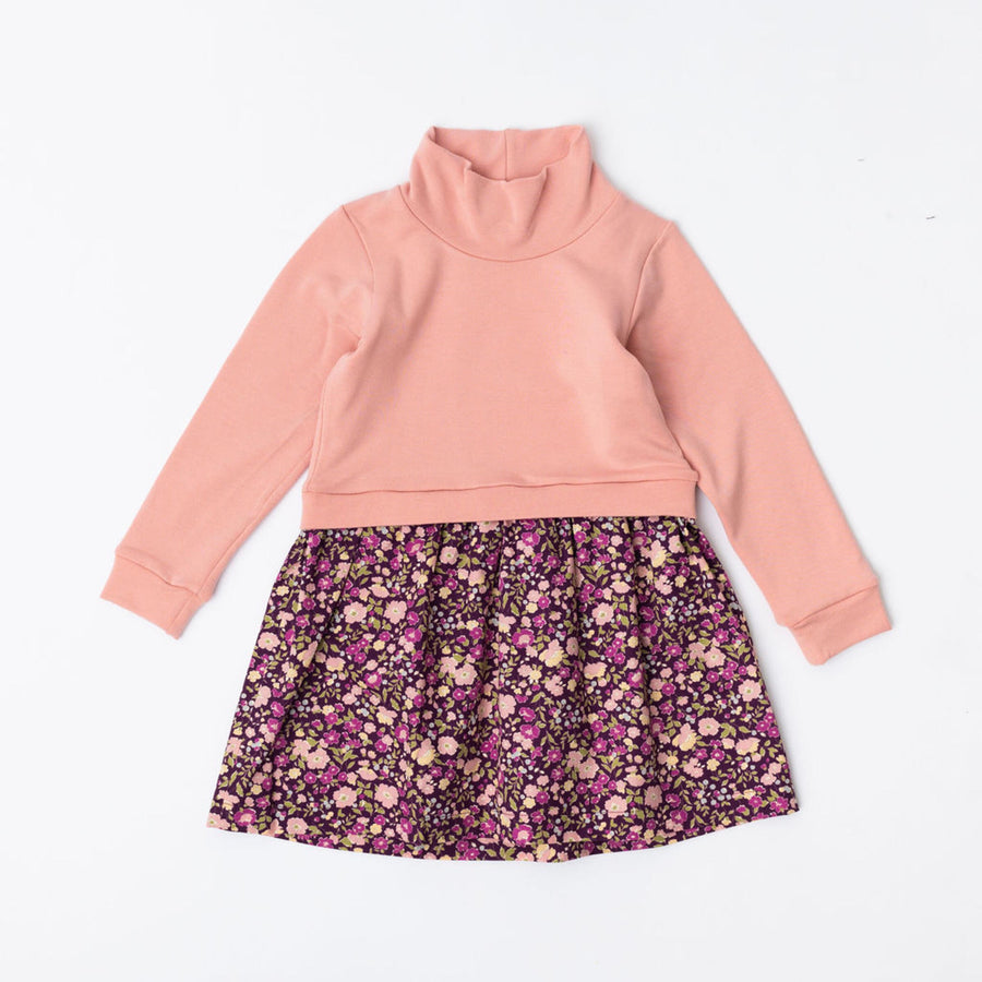 Thimble Collection Funnel Sweatshirt Dress in Plumrose |Mockingbird Baby & Kids