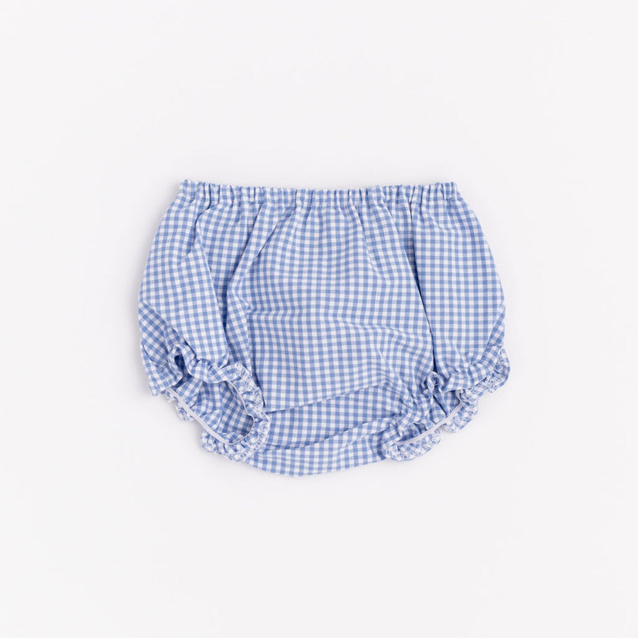 Thimble Collection Flutter Bloomer in Harbor Gingham |Mockingbird Baby & Kids