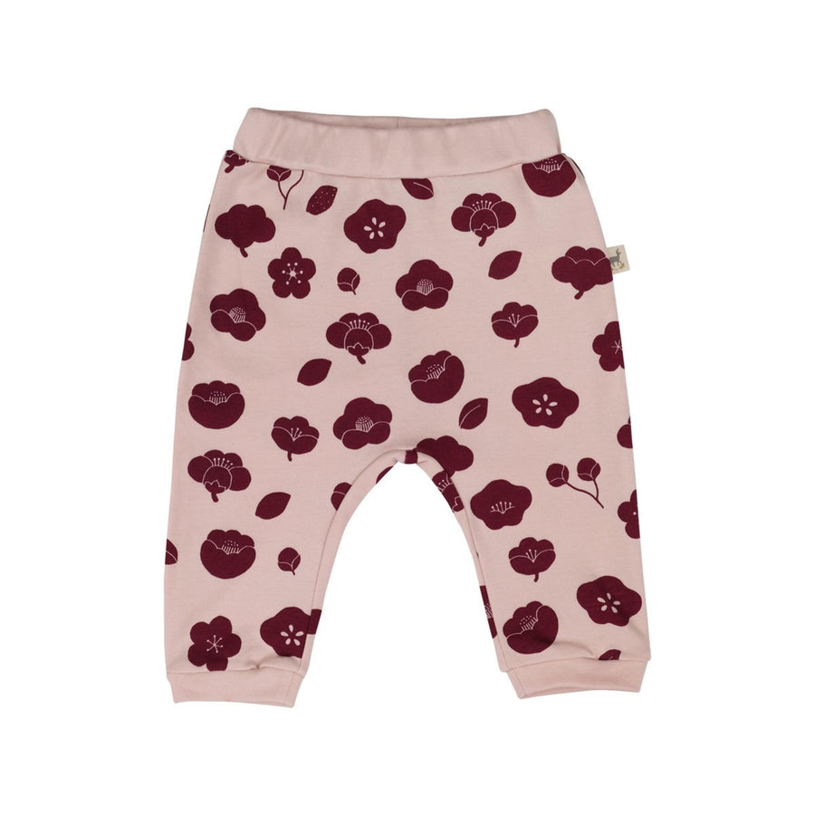 Red Caribou Plums in Bloom Pima Cotton Pant, Peach Whip |Mockingbird Baby & Kids