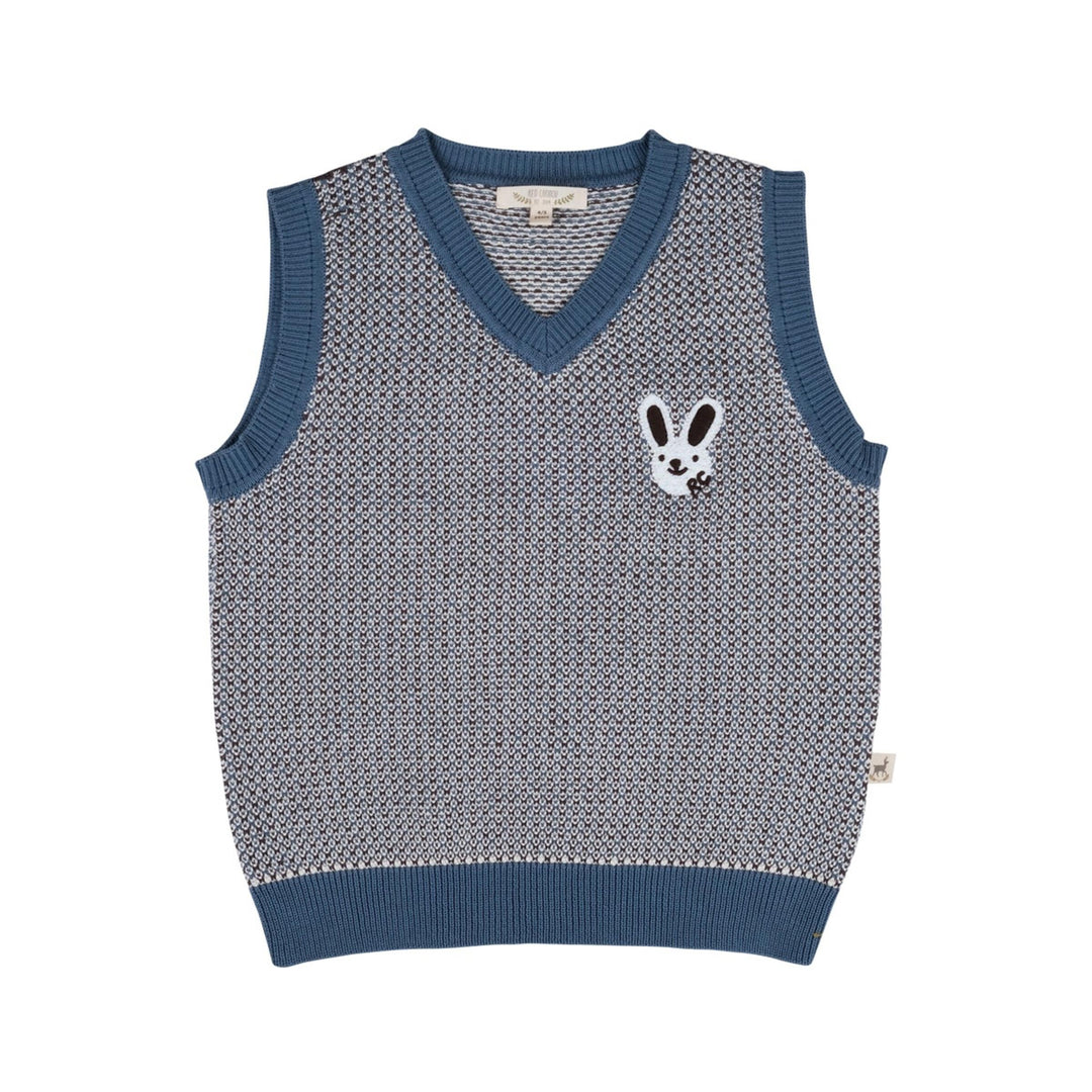Red Caribou Blue Mirage Knit Vest |Mockingbird Baby & Kids