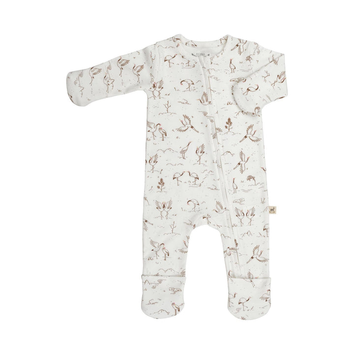 Red Caribou Tsuru Ballet, Zipped Jumpsuit, Ivory |Mockingbird Baby & Kids