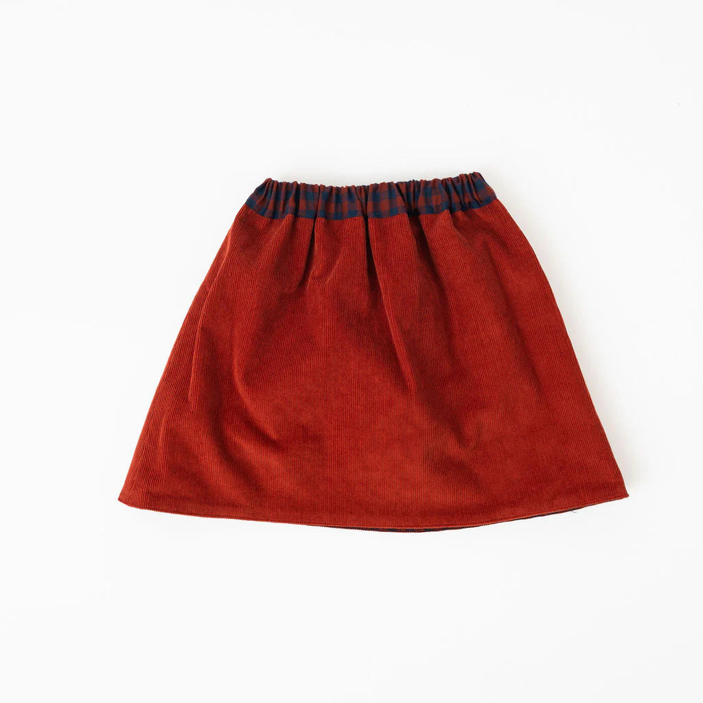 Reversible Skirt in Rust Gingham