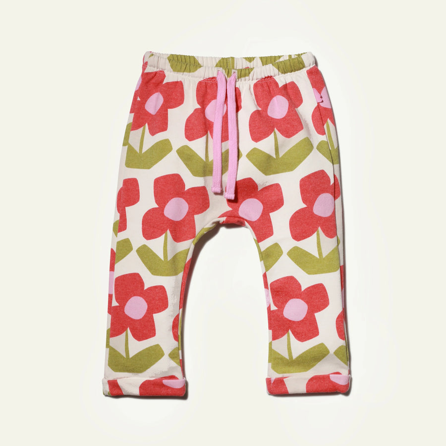 Mon Coeur Recycled Cotton Flower Baby Pant, Natural |Mockingbird Baby & Kids