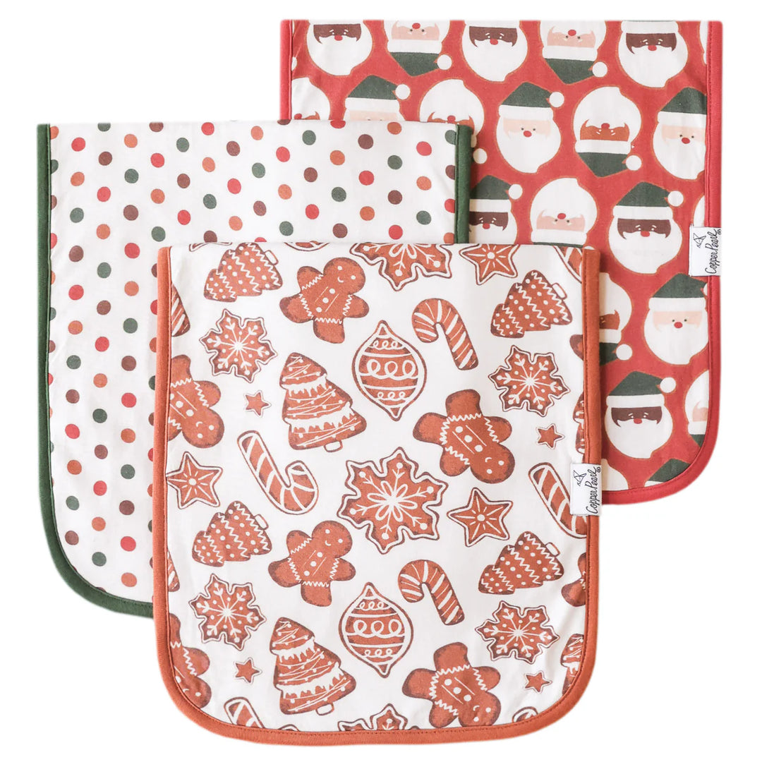 Copper Pearl Gingerbread Burp Cloth Set (3-Pack) |Mockingbird Baby & Kids