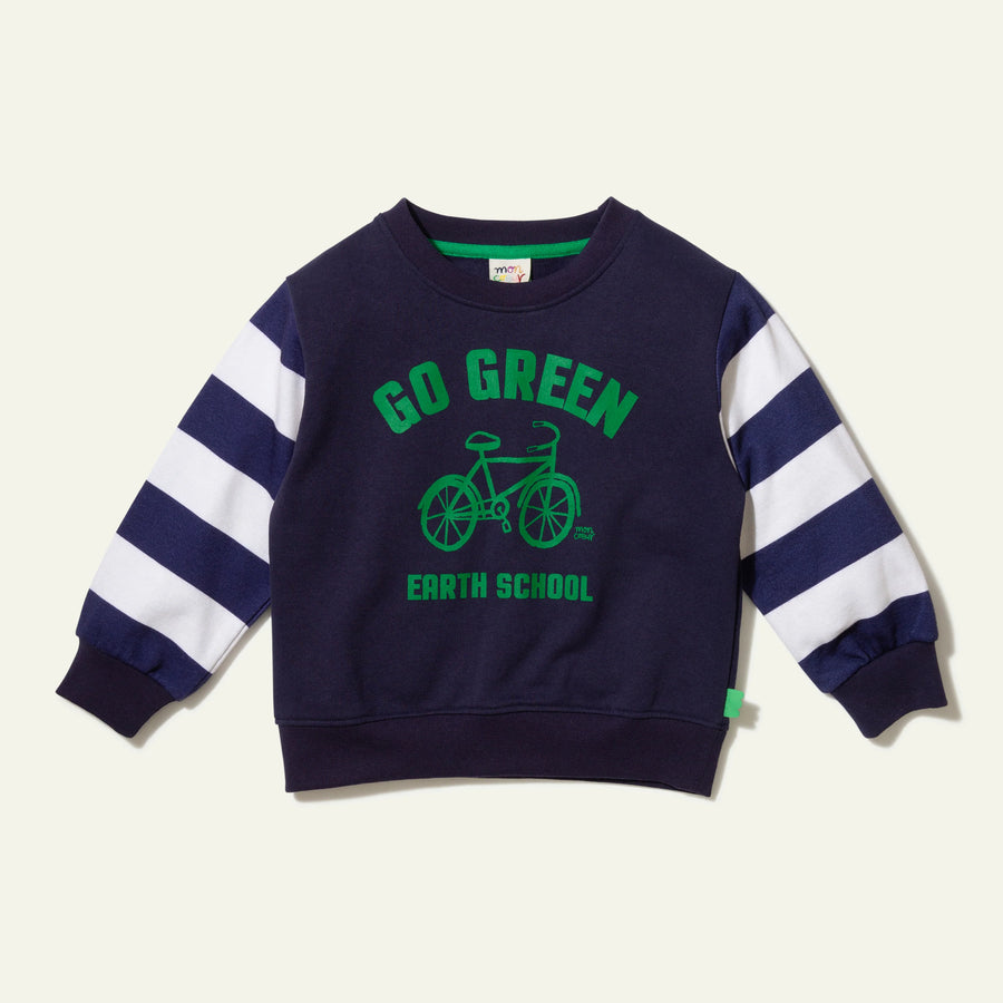 Mon Coeur Go Green Recycled Cotton Kid Sweatshirt, Navy |Mockingbird Baby & Kids