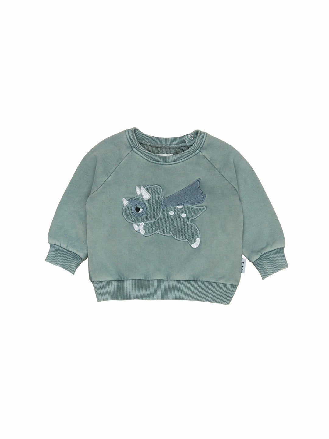 Huxbaby Super Dino Sweatshirt, Vintage Slate |Mockingbird Baby & Kids