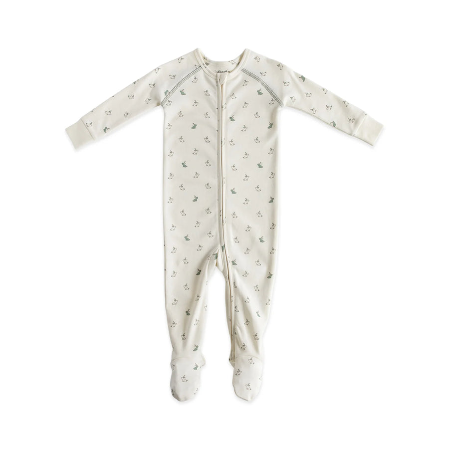 Pehr Organic Baby Zippered Sleeper, Hatchling Bunny |Mockingbird Baby & Kids