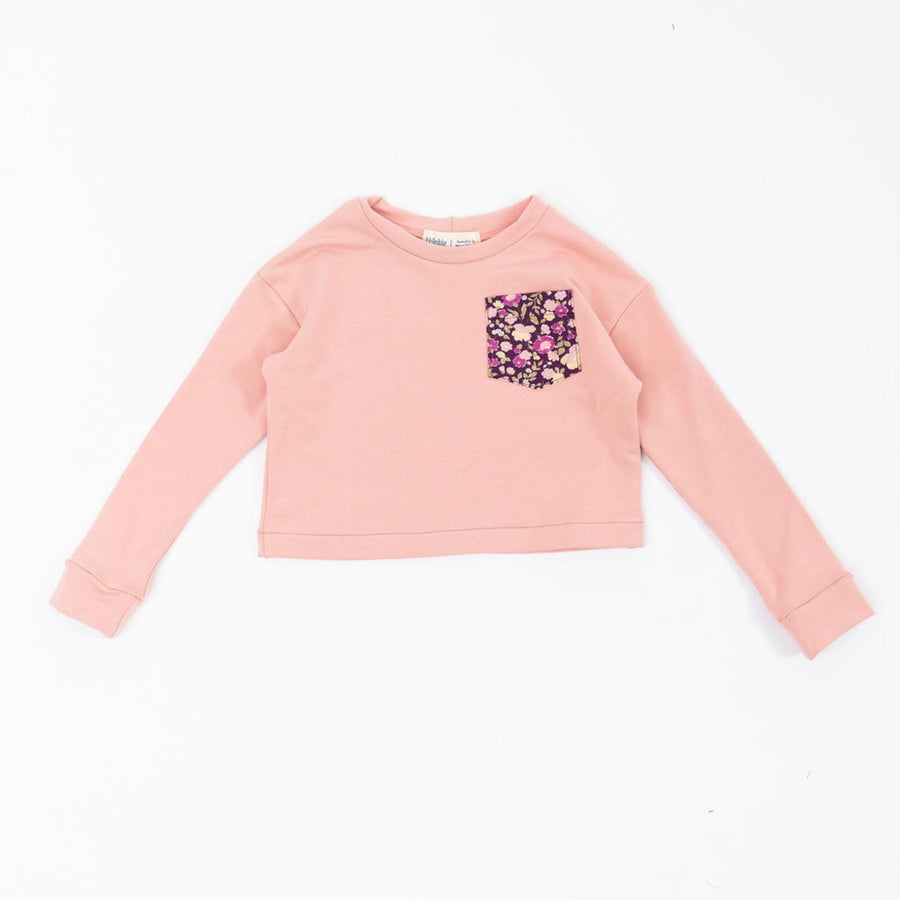 Thimble Collection Bamboo Cropped Sweatshirt in Plumrose |Mockingbird Baby & Kids