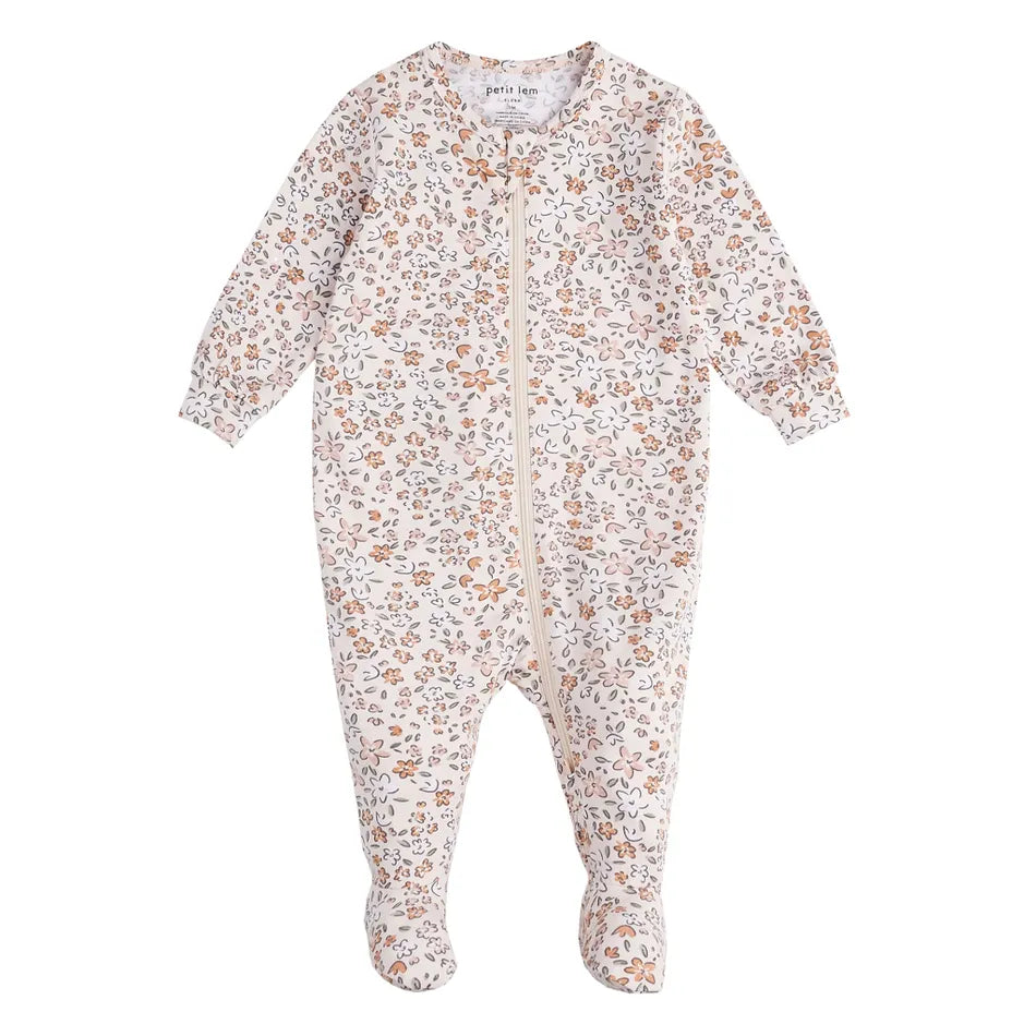 Pink Floral Footed Sleeper