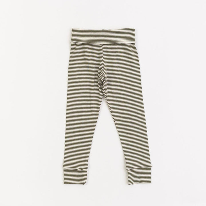 Thimble Collection Bamboo Legging in Olive Stripe |Mockingbird Baby & Kids