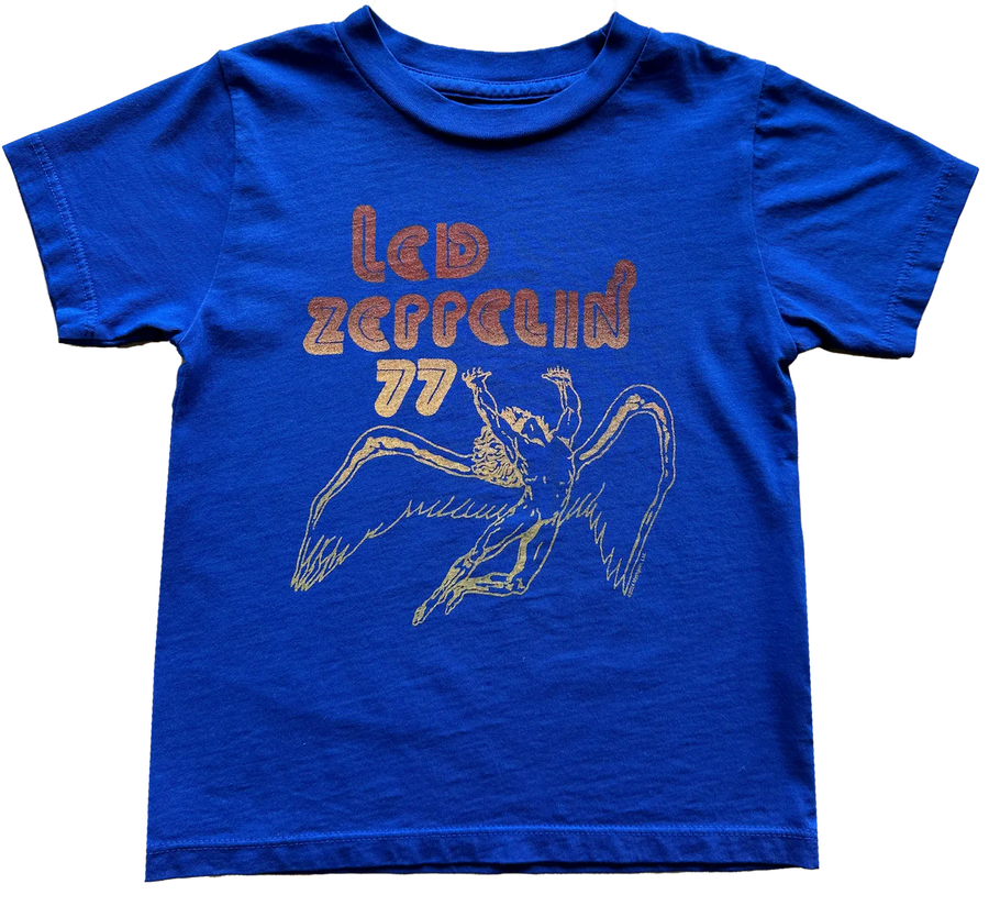 Rowdy Sprout Led Zeppelin Organic Short Sleeve Tee Tangled Up in Blue Mockingbird Baby