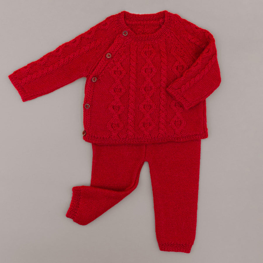 Milktology Karmesin Red Knit Alpaca Nordic Set |Mockingbird Baby & Kids