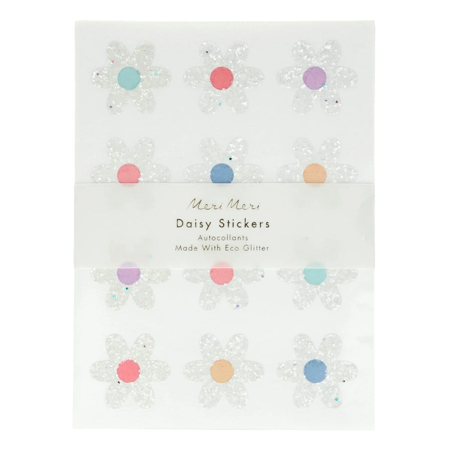 Meri Meri Glitter Daisy Sticker Sheets - Set of 8 Sheets |Mockingbird Baby & Kids